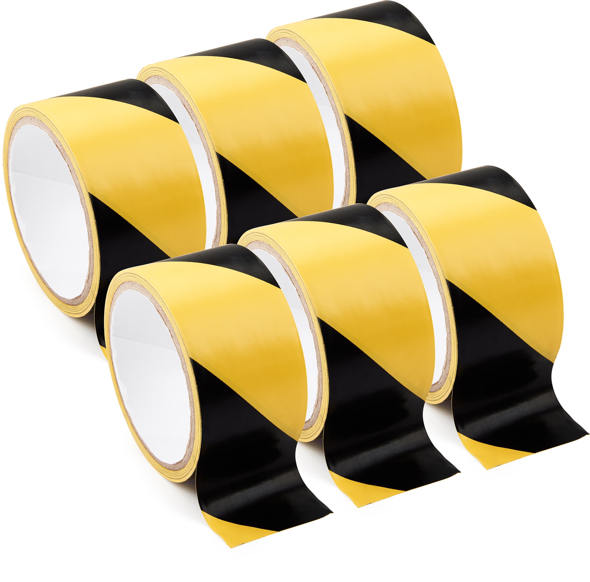 Black and yellow vinyl floor tape with no leave-behind residue