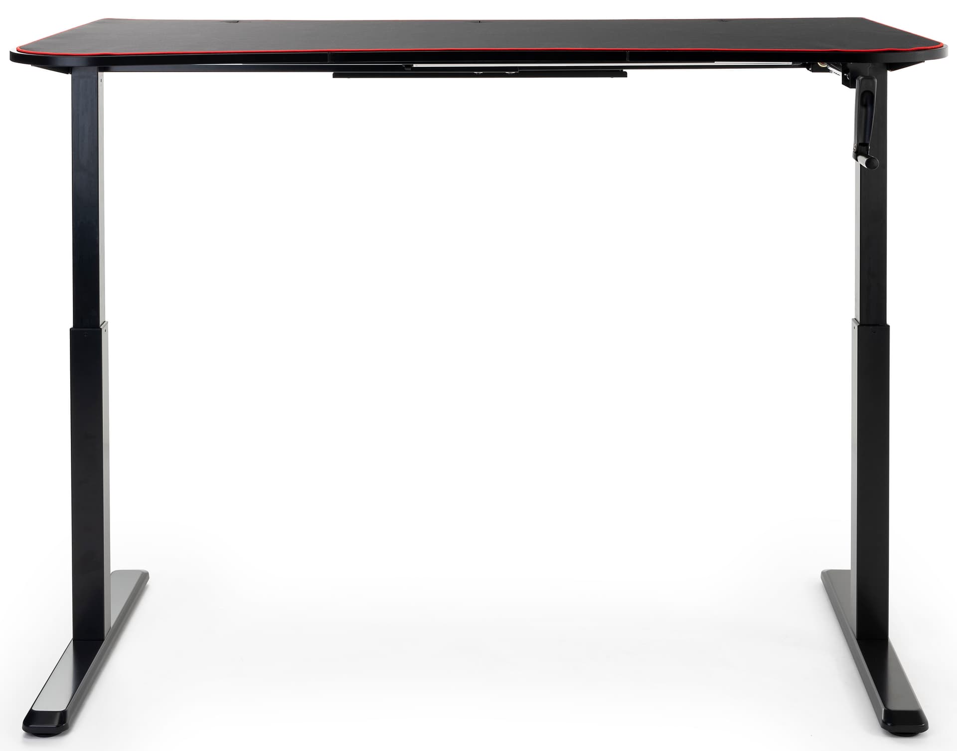 Adjustable computer desktop with 29 inch to 48 inch desk clearance 