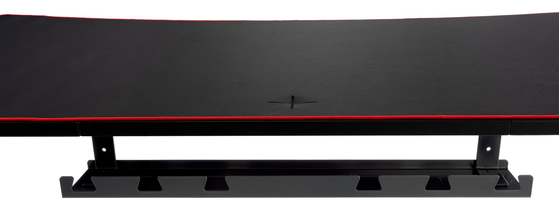 Adjustable computer desktop features steel cable management system 