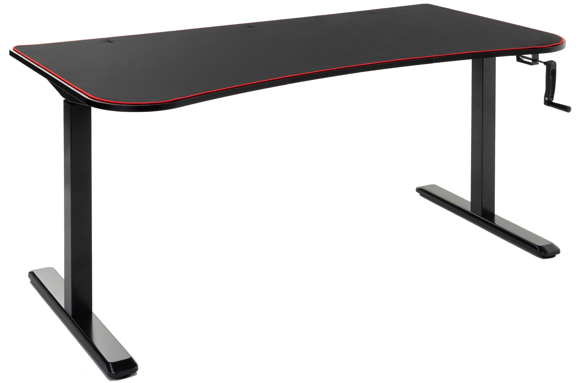 Adjustable computer desktop with edge-to-edge neoprene desk pad protector