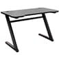 47.25"w Gaming Computer Desk with Z-Shaped Design, Floor Levelers - Black 