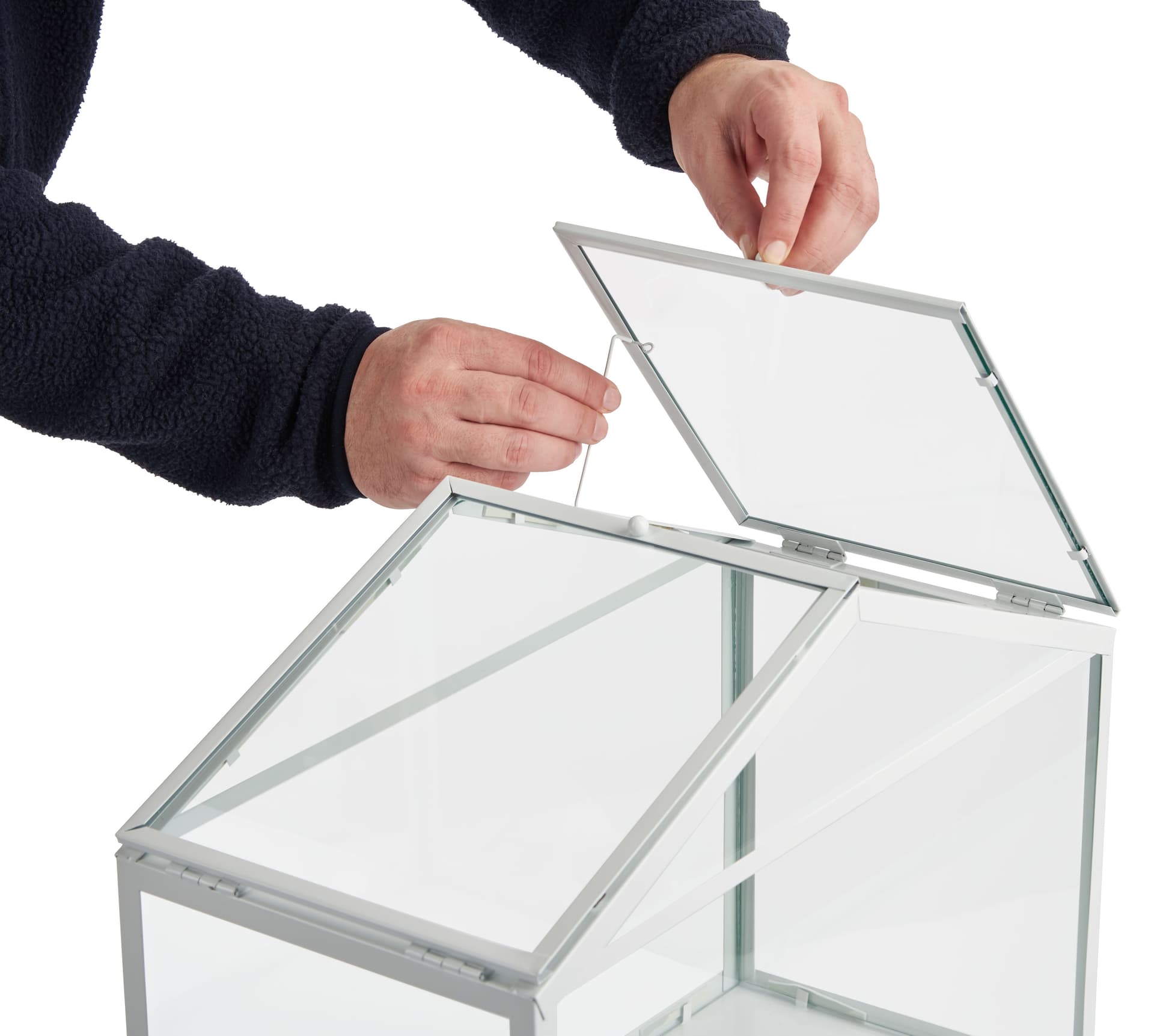 Glass wedding money card box measure 17 inches wide by 14 inches tall 