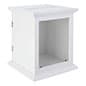 Wooden Card Box with 8 x 10 Frame, Top Insert, Hinged Back Door, Countertop - Ivory