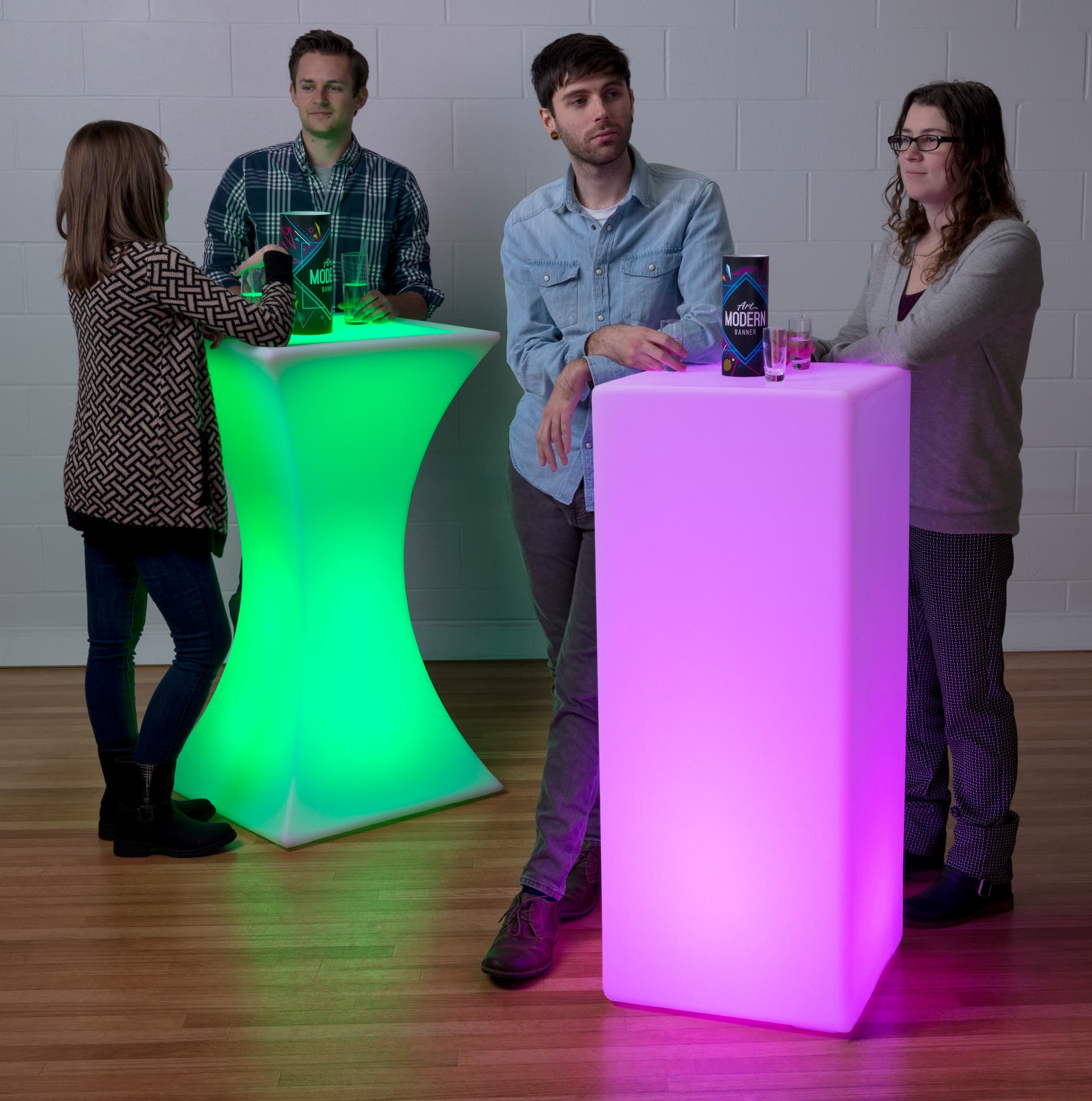 LED Highboy Cocktail Table with Multicolor Lights