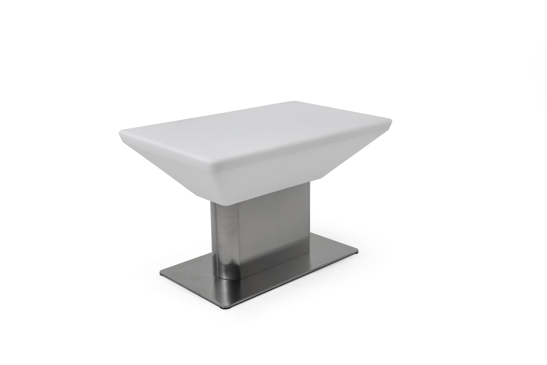 modern LED glow coffee table with stainless steel base
