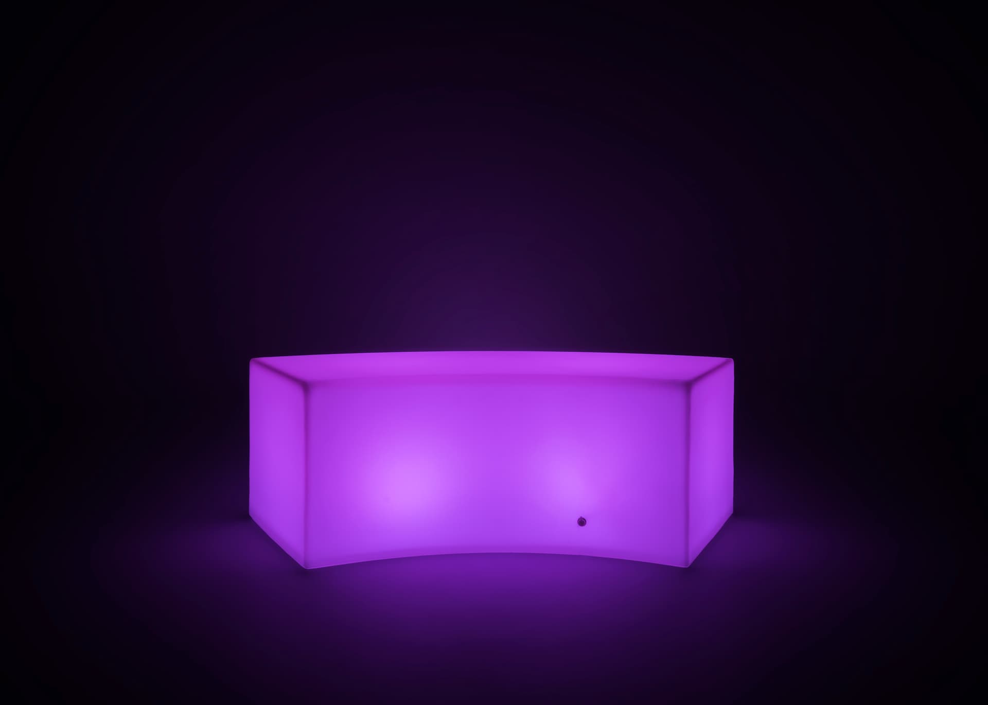 LED serpentine bench with 16 color options