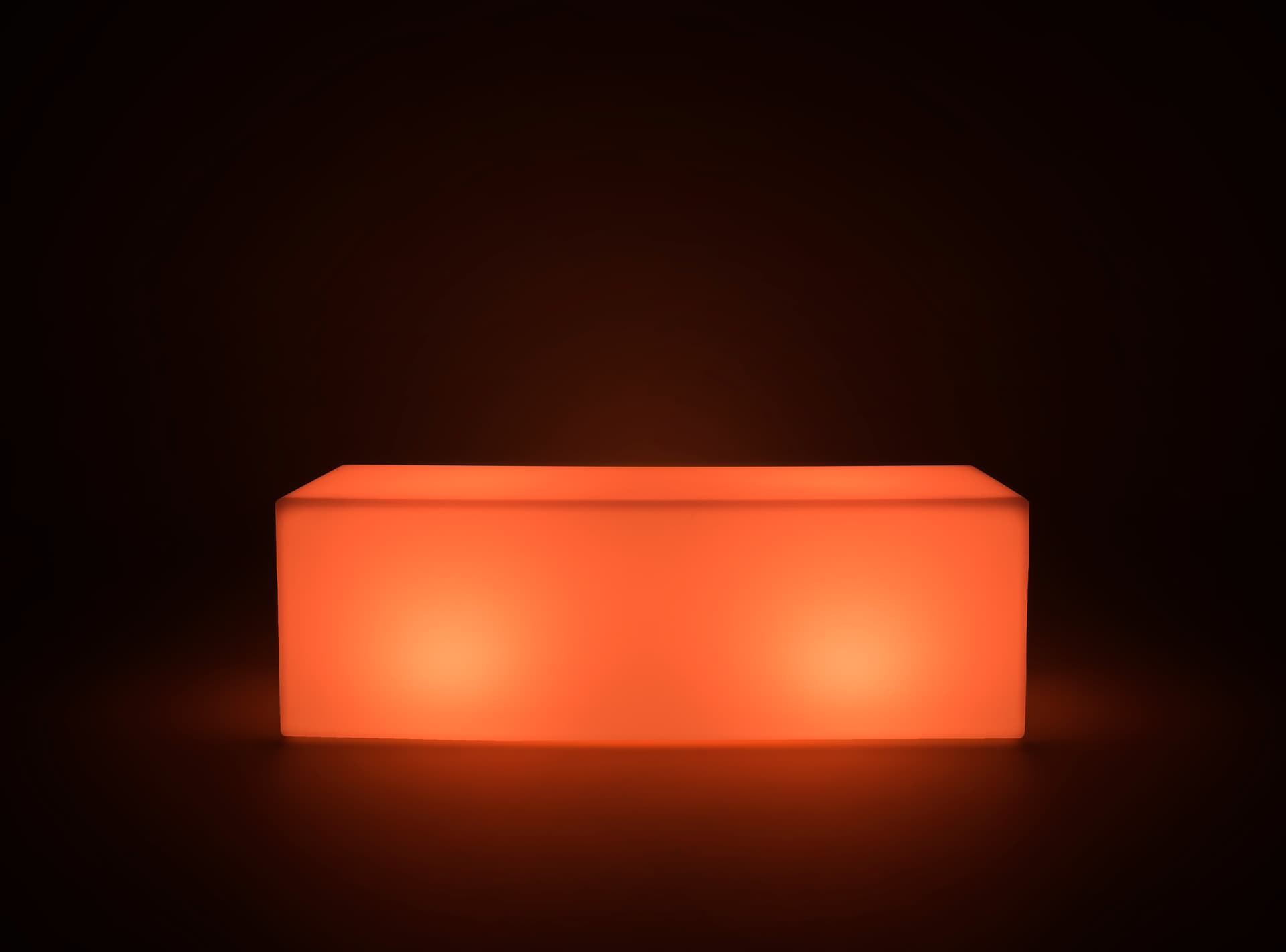 gently lit LED lounge bench