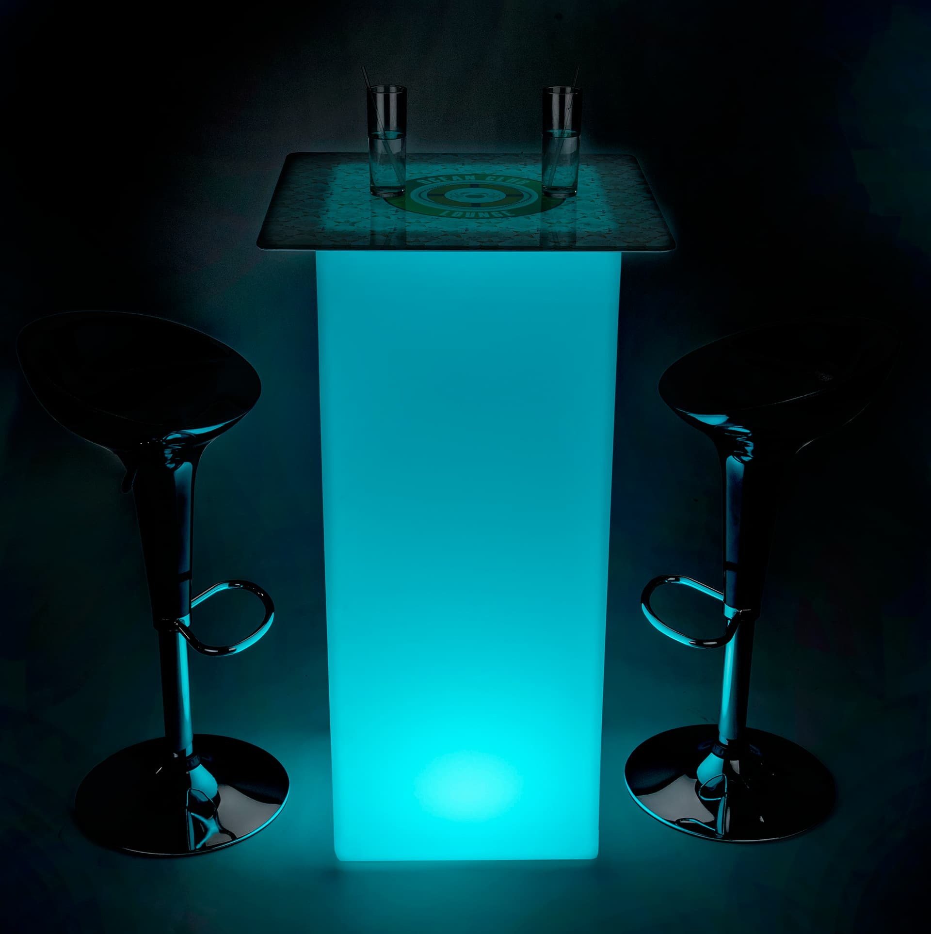 Branded LED Highboy Table Set | Remote Control | Displays2Go