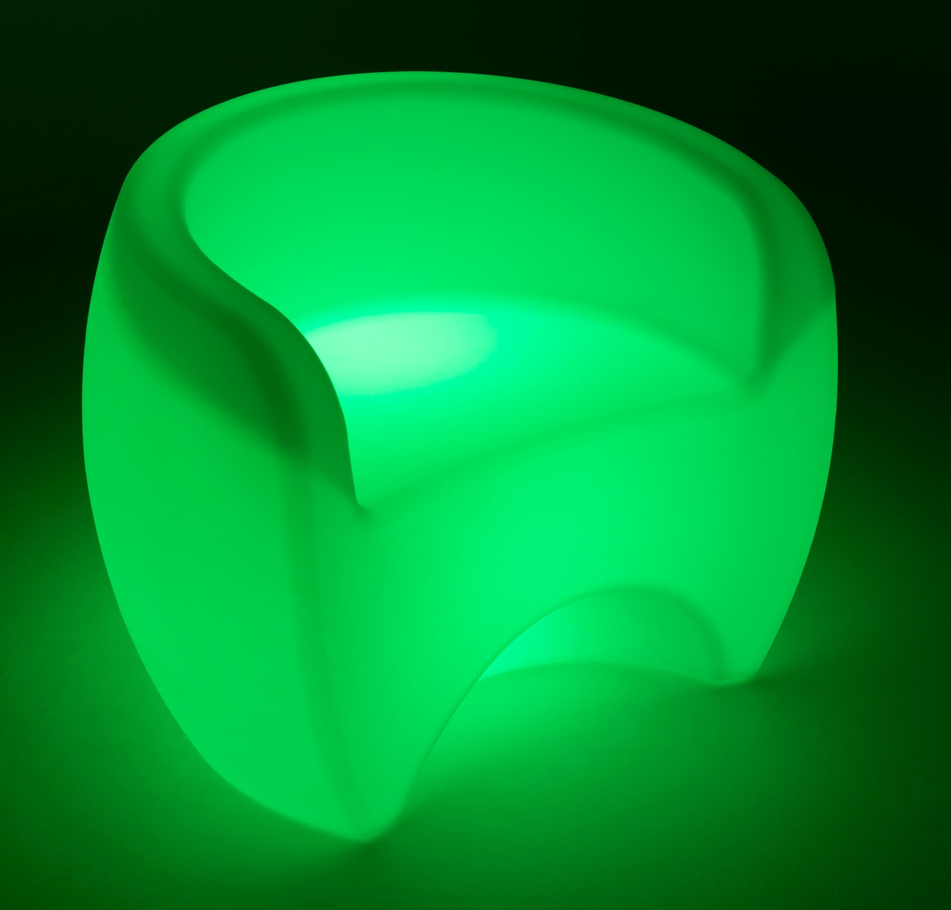 LED single sofa chair with green illumination