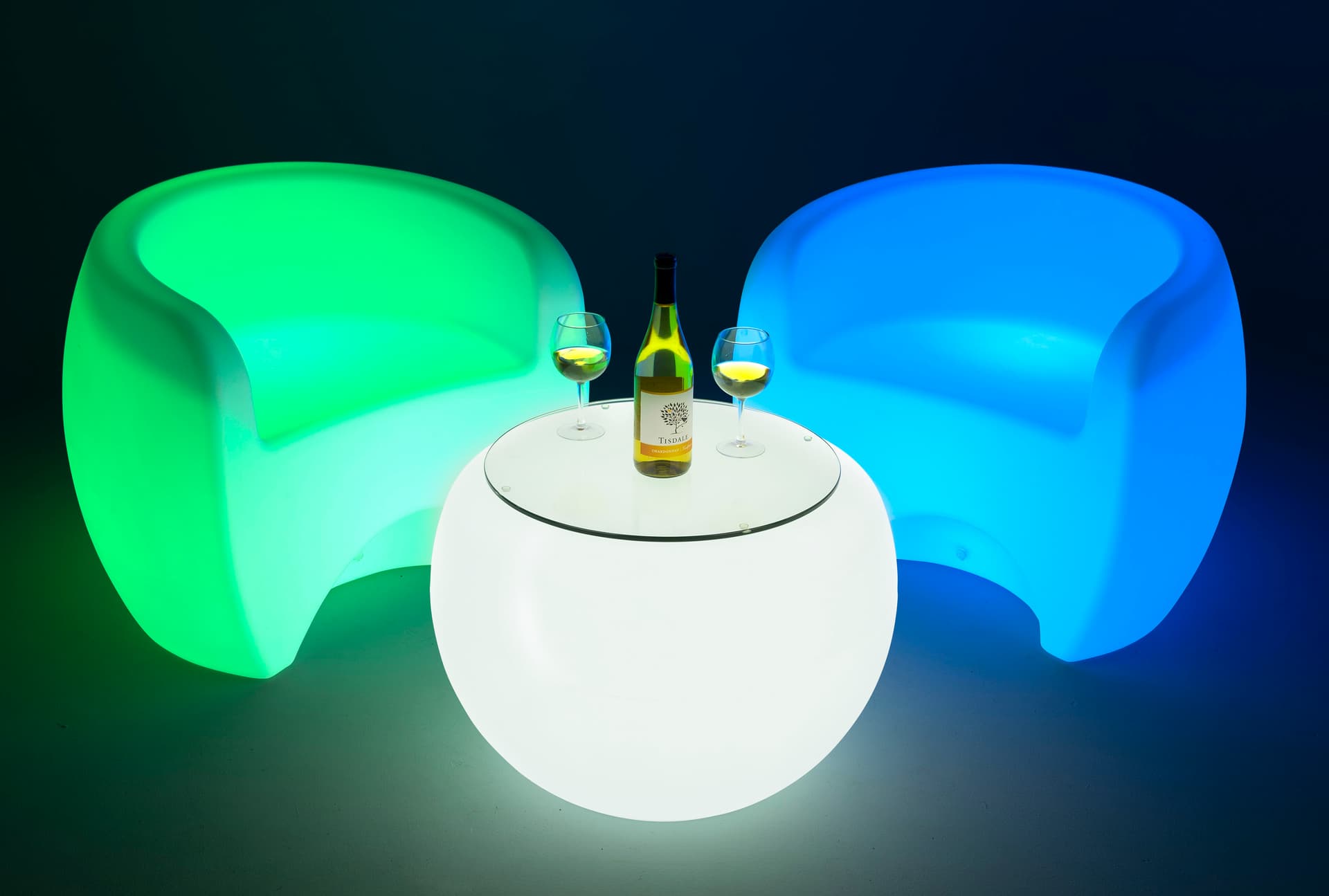 LED Round Coffee Table | Decorative Glow-In-the-Dark Furnishing ...