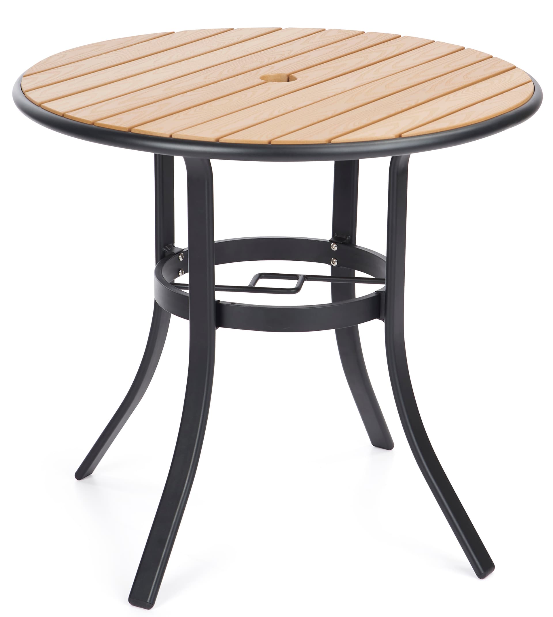 Outdoor patio dining table with umbrella hole 