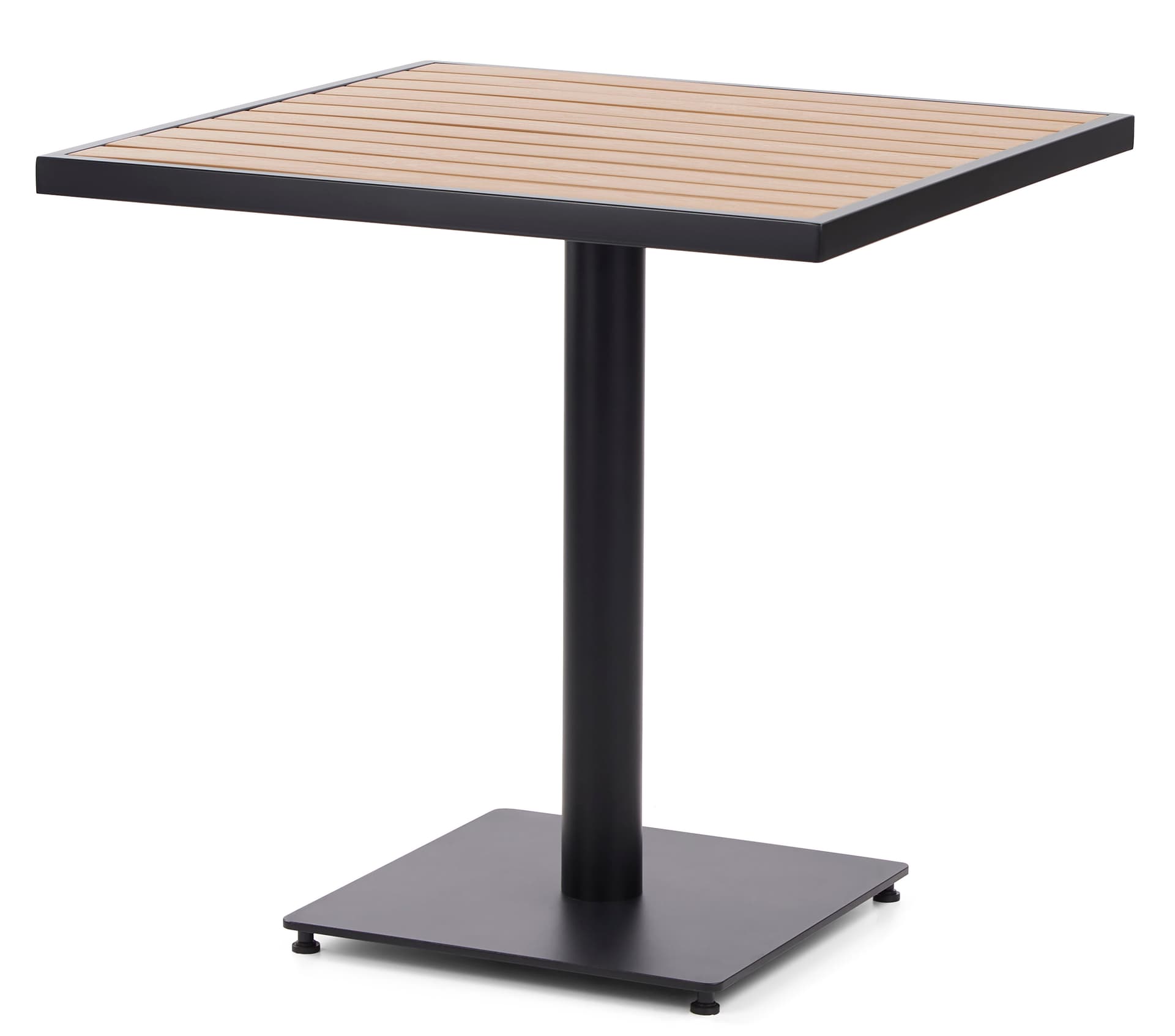 Outdoor patio dining table with self standing placement  