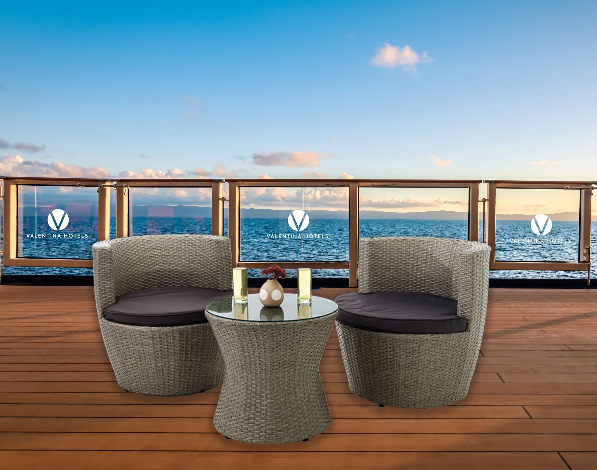 3 piece wicker bistro set with sleek modern design