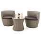 3 Piece Wicker Patio Set with Weather-Resistant Build and Stackable Design - Taupe