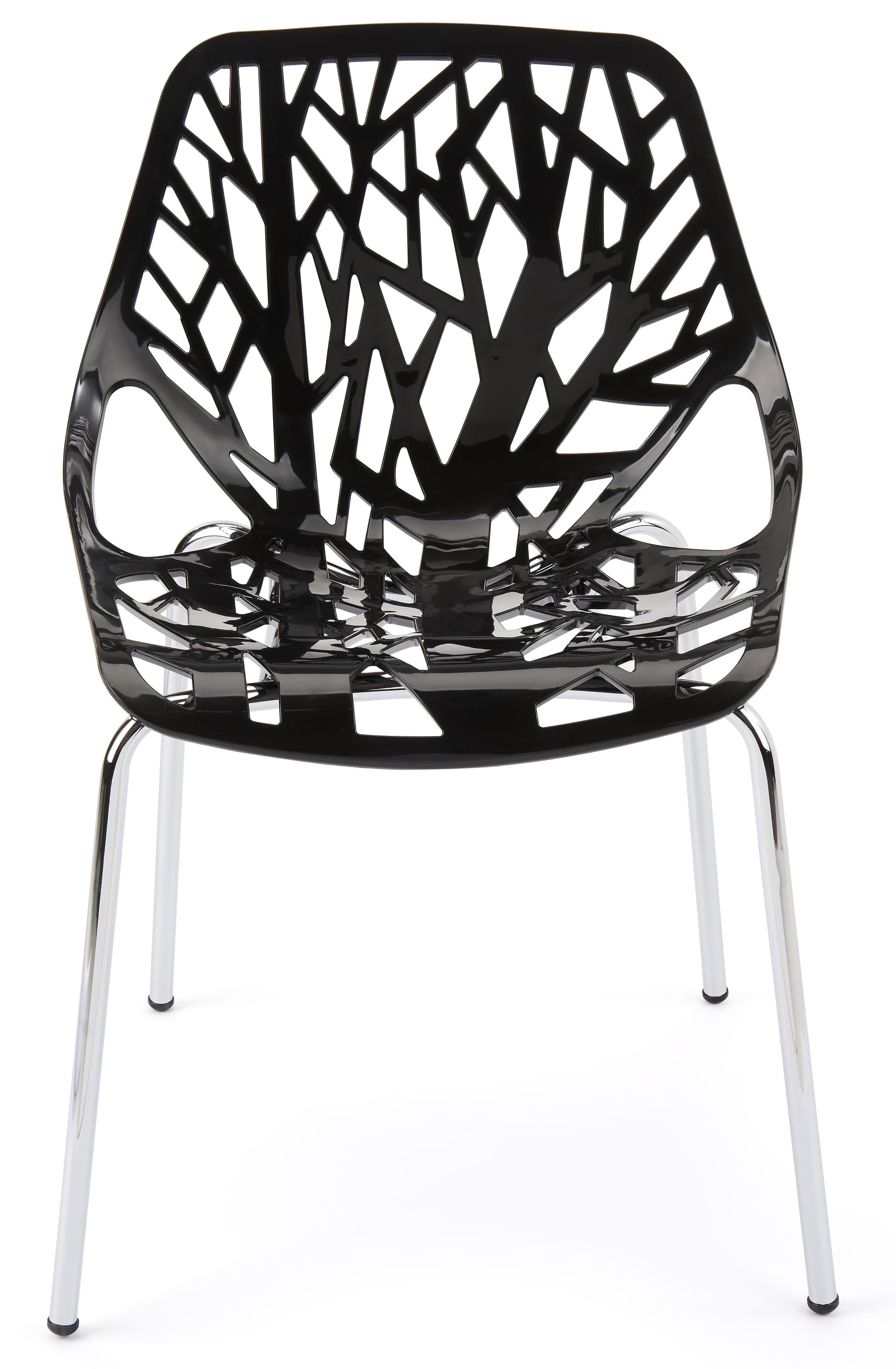 Cut-out tree design chair with overall dimensions of 20.47 inches in width and 27.55 inches in height