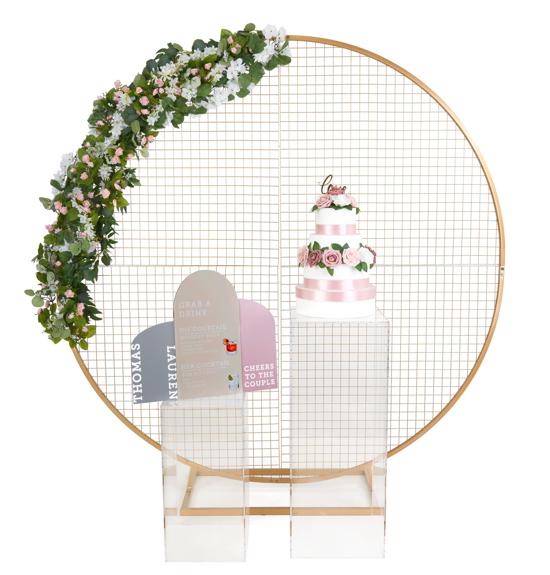 Circle grid backdrop with overall width of 80 inches wide