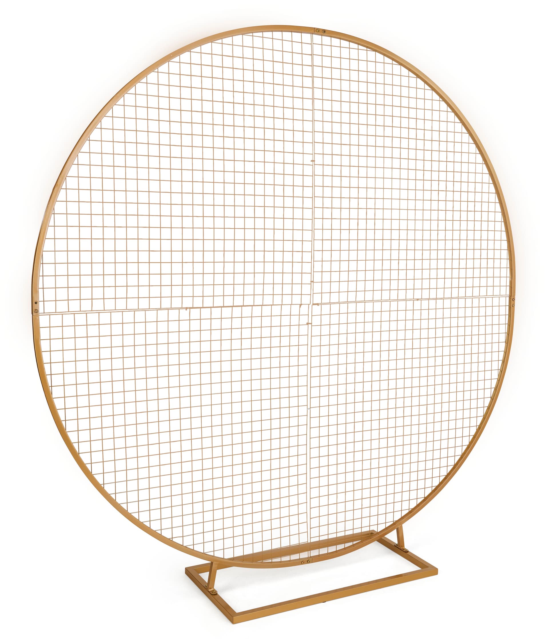 Circle grid backdrop with floor standing placement style