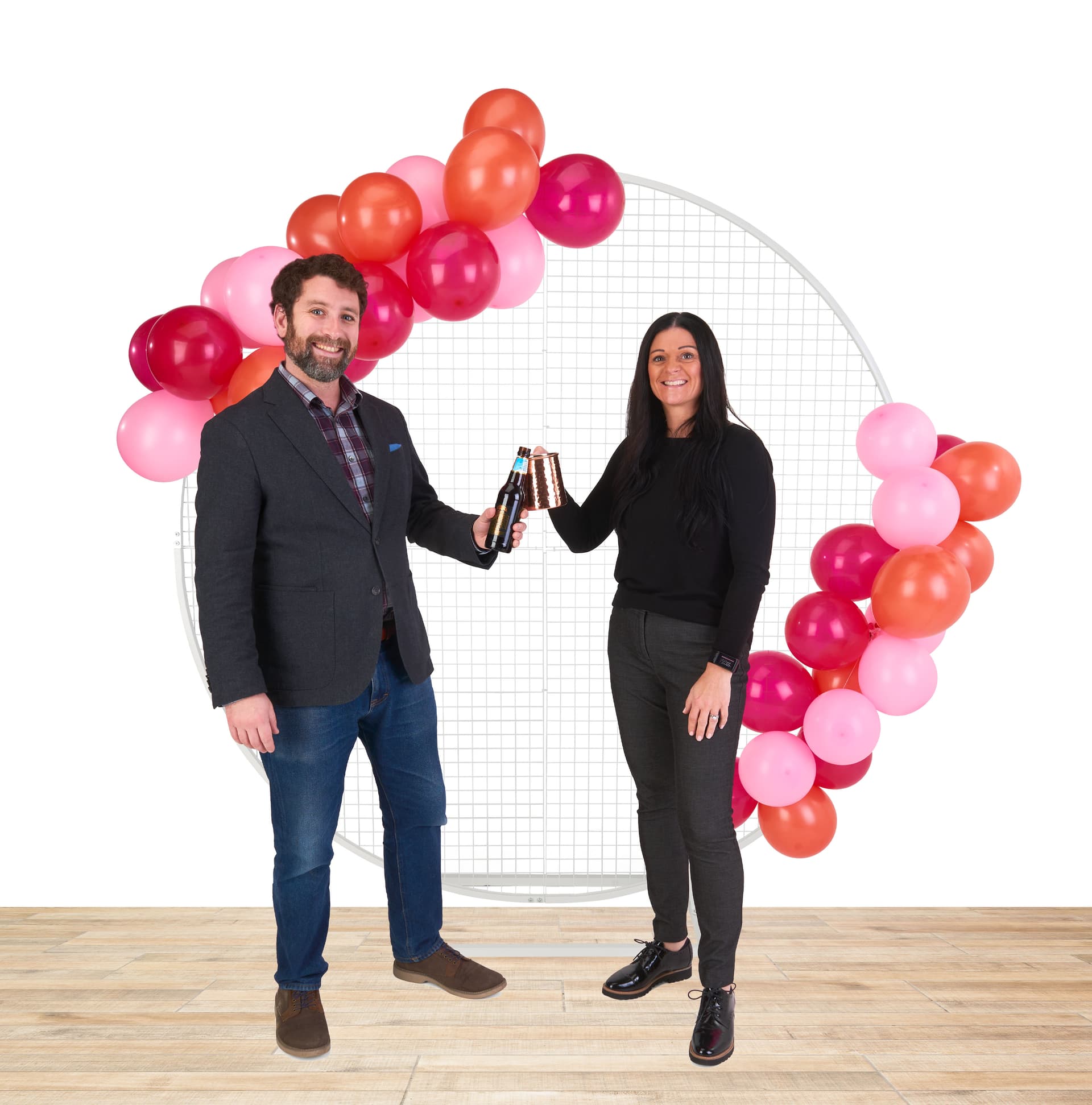 Circle grid backdrop with decorative design