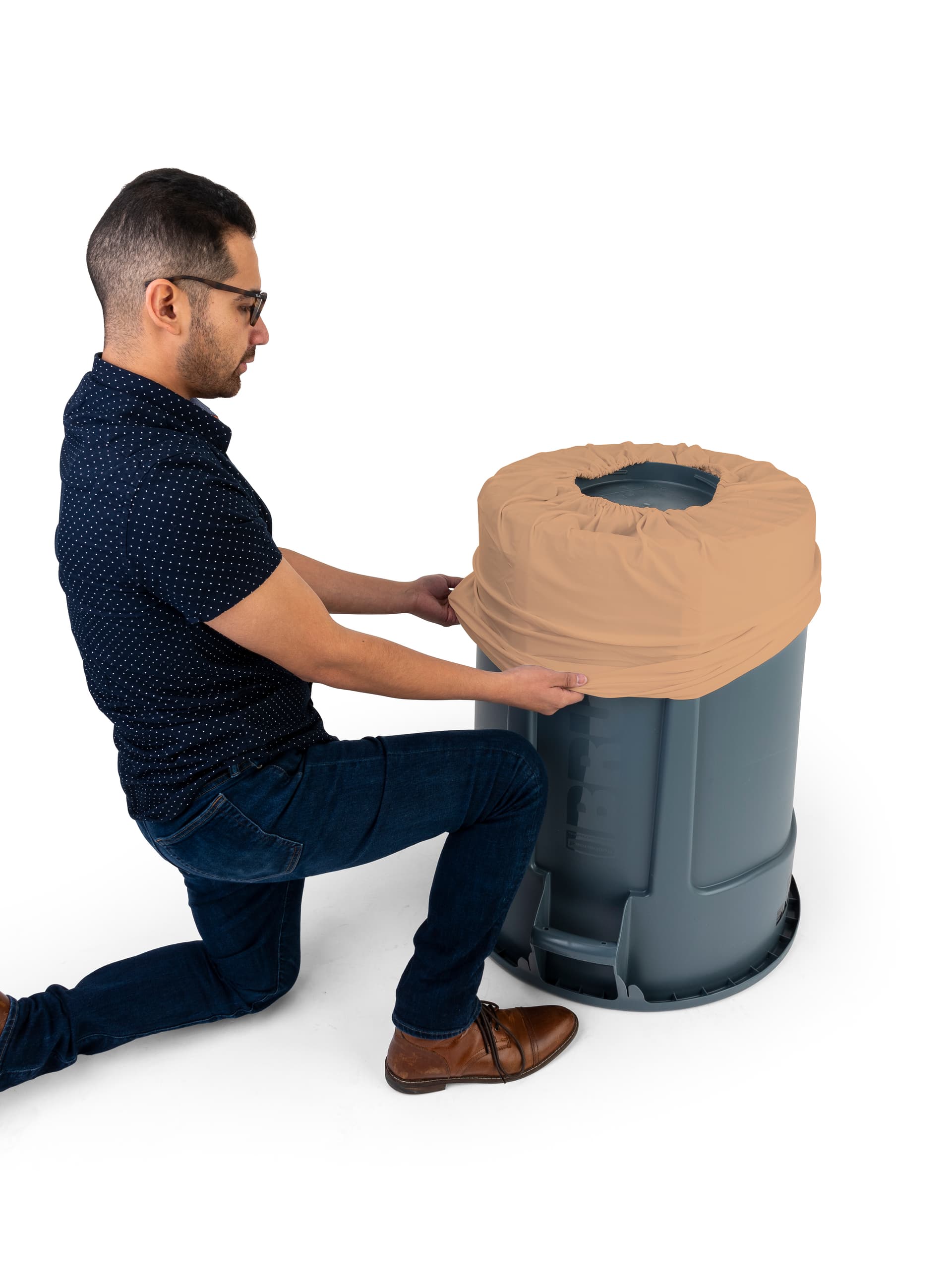 Spandex trash can covers are machine washable