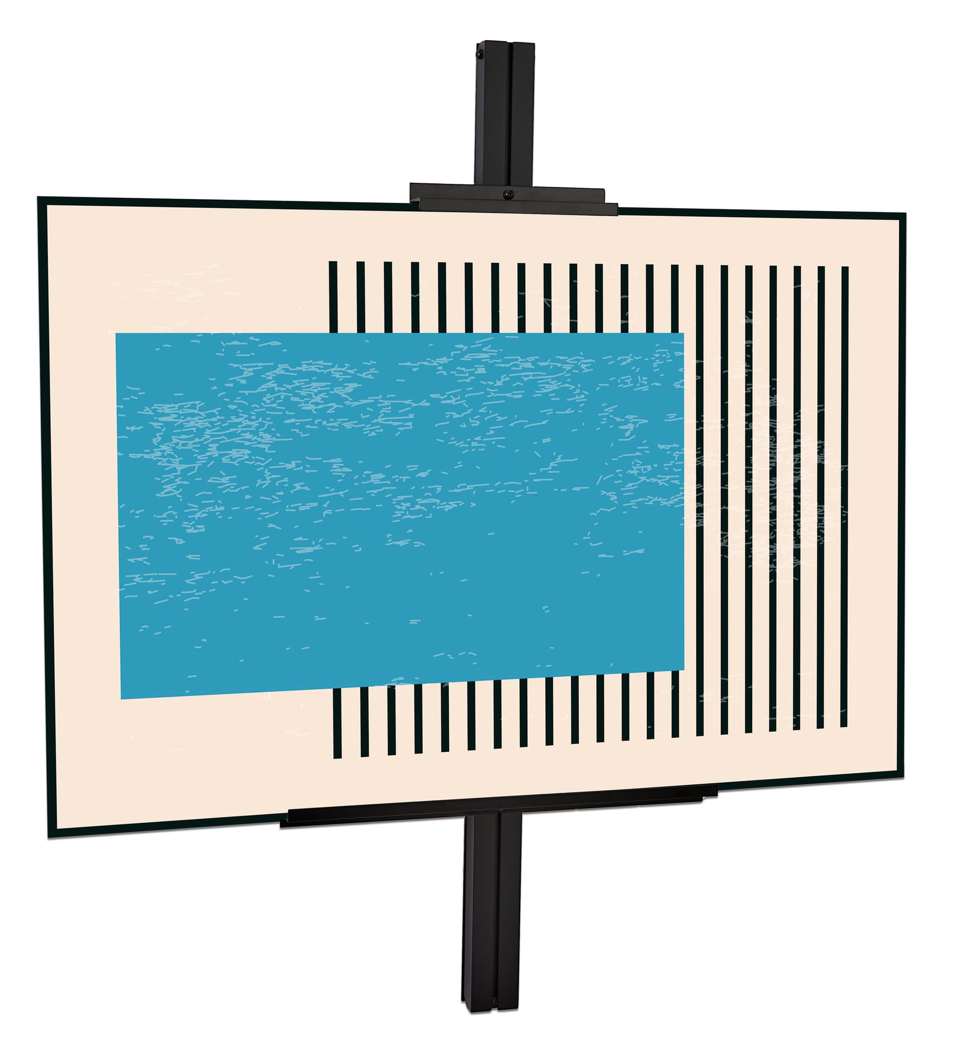 Wall mount easel with lower bar of 18 inches wide