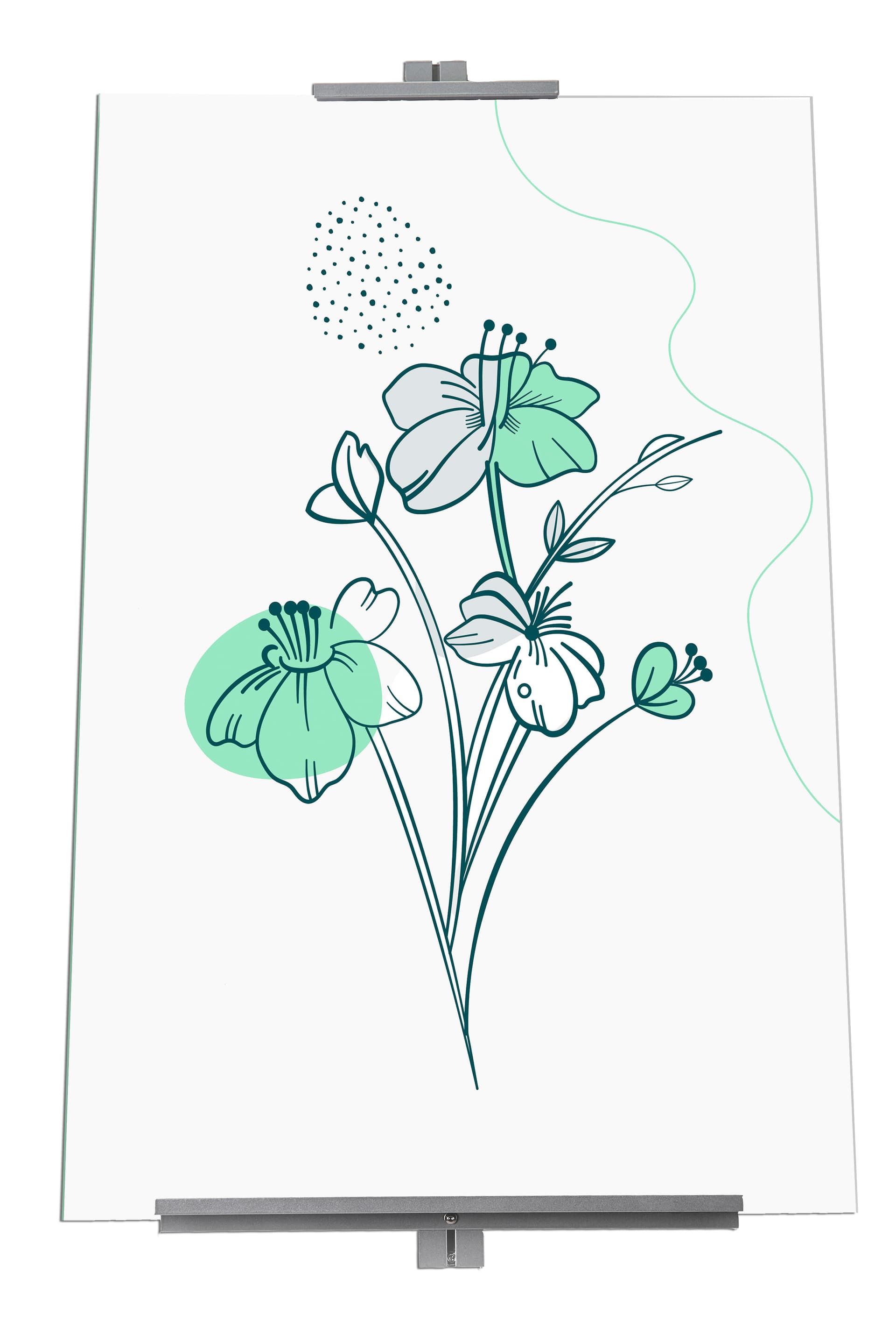Wall mount easel compatible max canvas of 36 inches tall