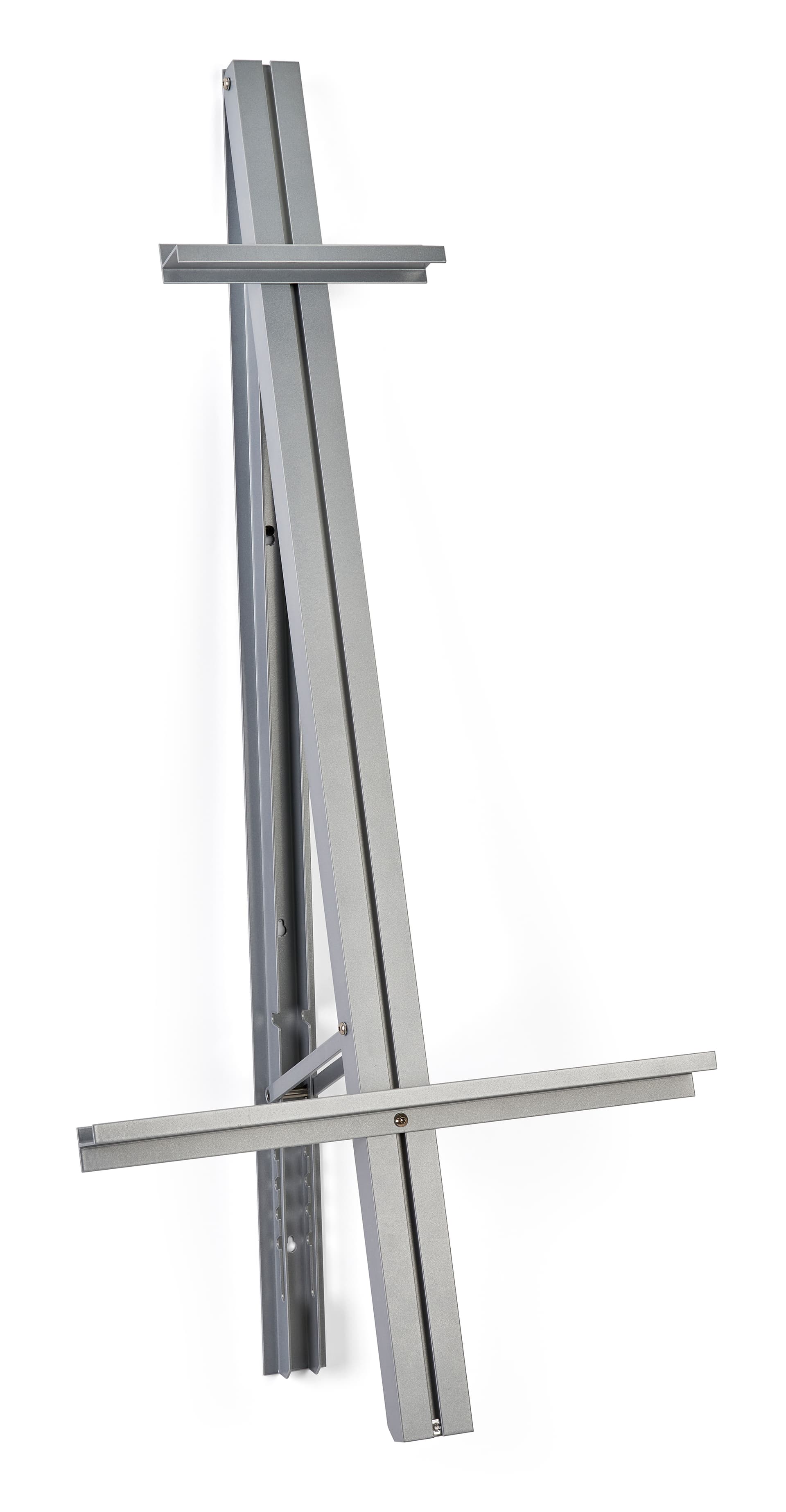 Wall mount easel with 18 inch wide bottom bar with lip