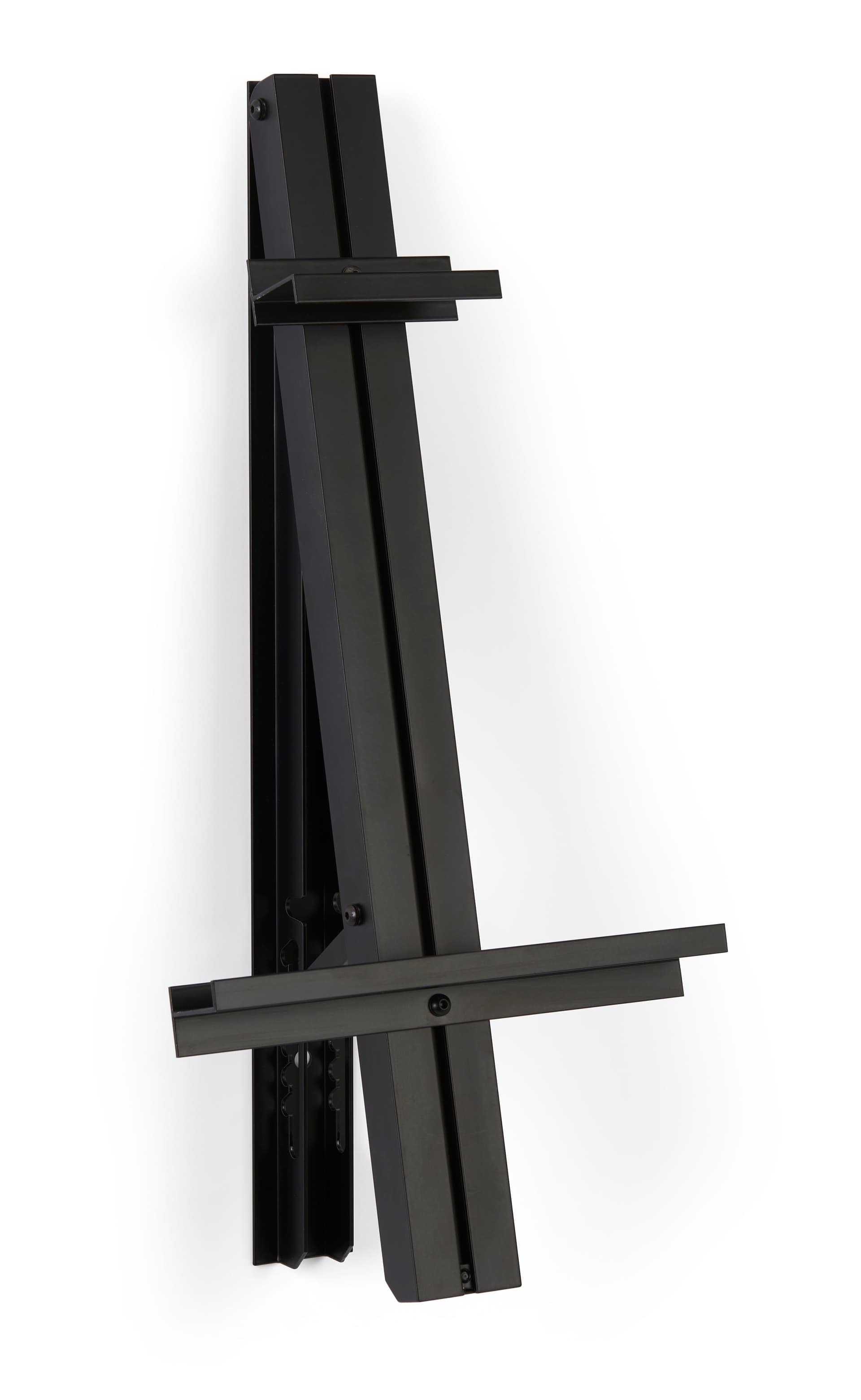 Studio wall easel with adjustable center bars for varying canvas sizes
