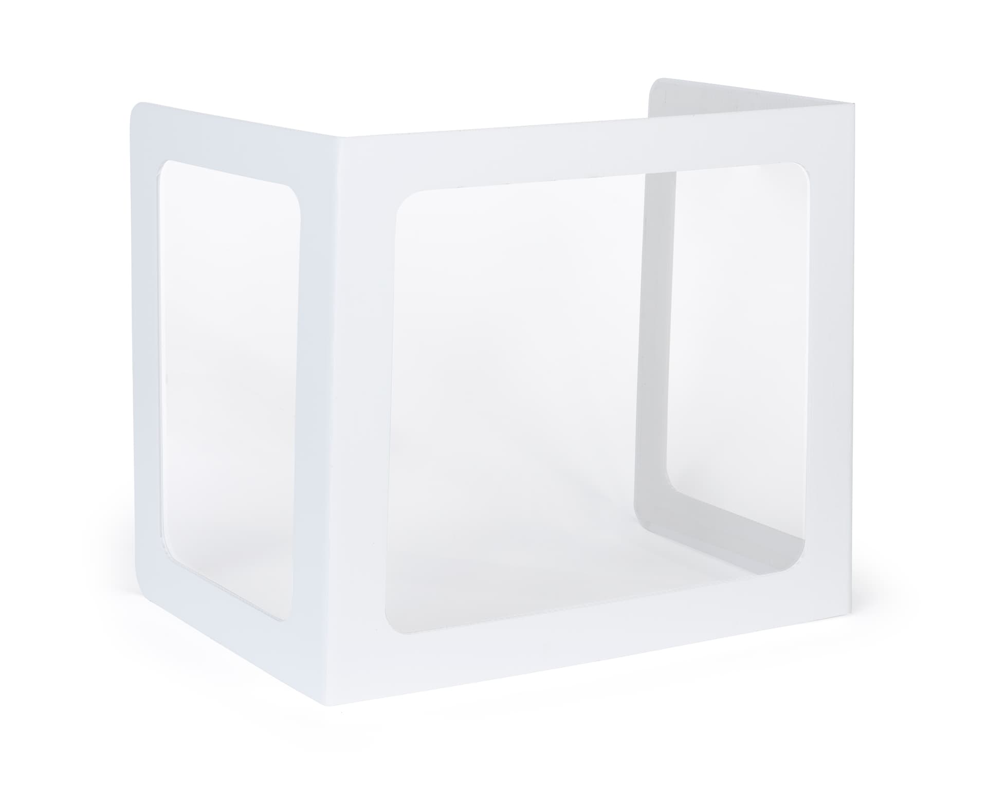 Student desktop privacy shield with three clear panels