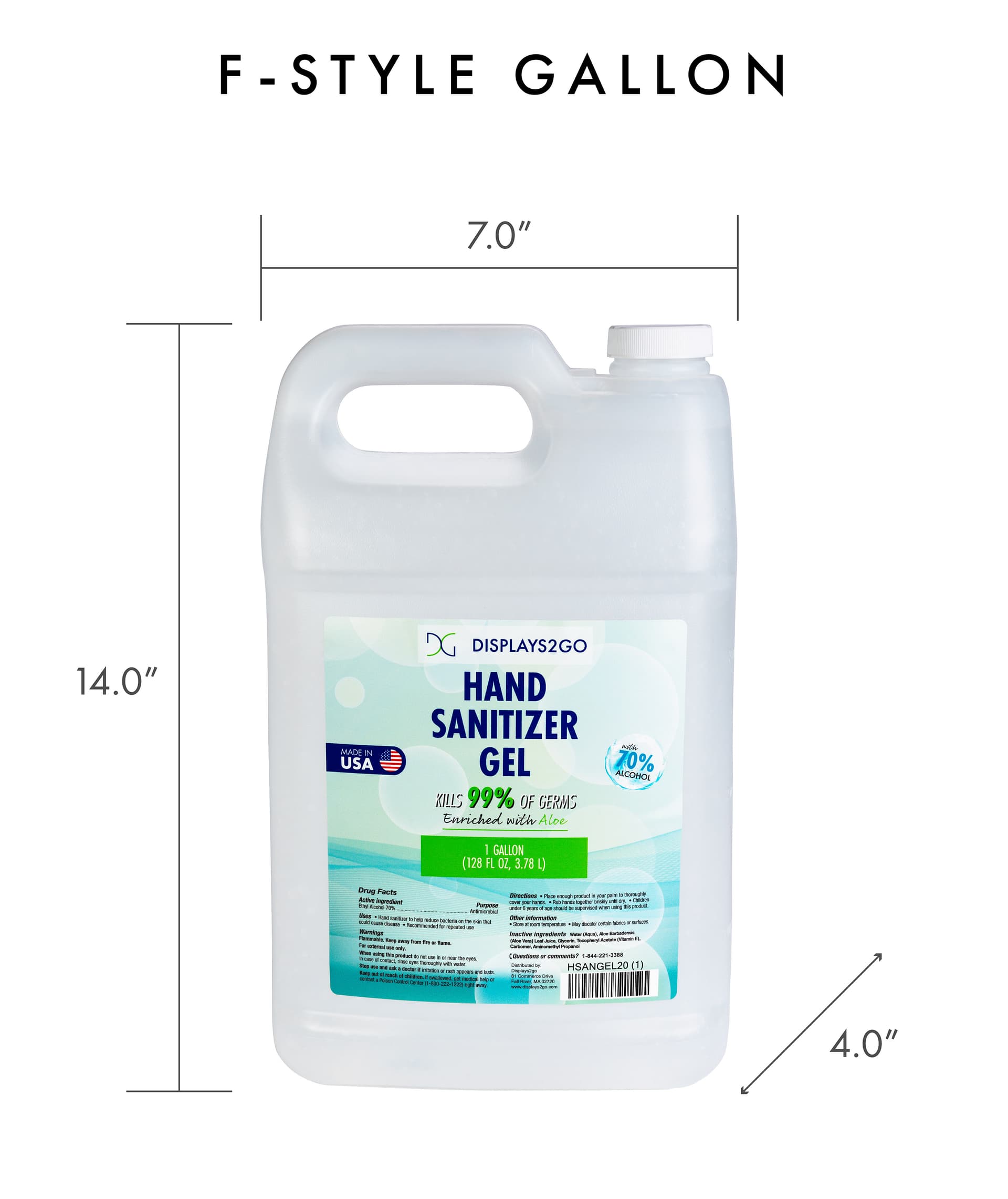 Cardboard hand sanitizer station hold F-style gallon jugs