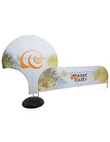 This fabric tube crowd barrier system with custom printing