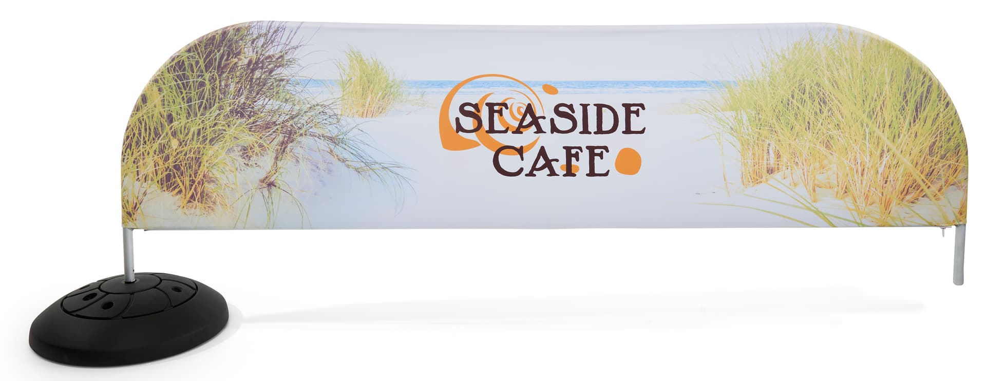 This fabric tube crowd barrier system with barrier dimensions of 114.2 inches by 28 inches