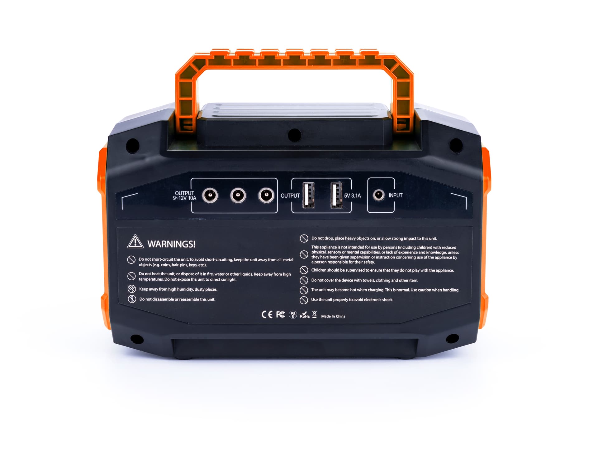Portable battery power station with two USB Inputs