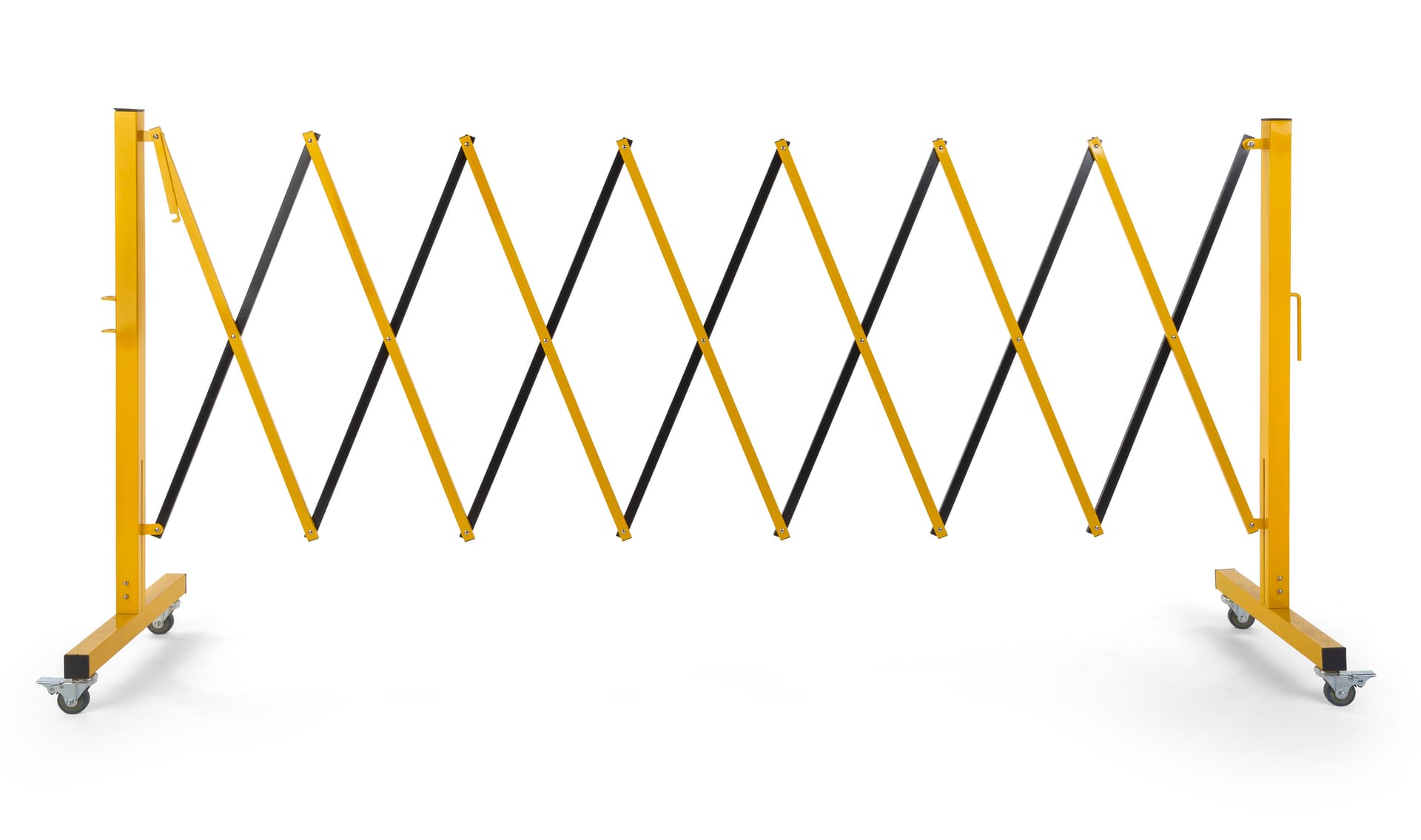 Collapsible security gate with connector ends