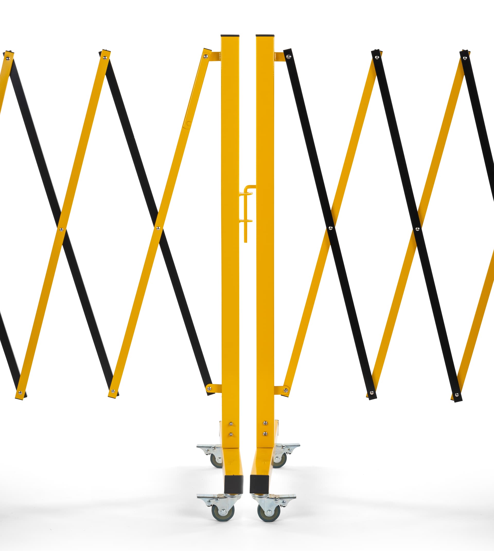 Collapsible security gate with connector ends