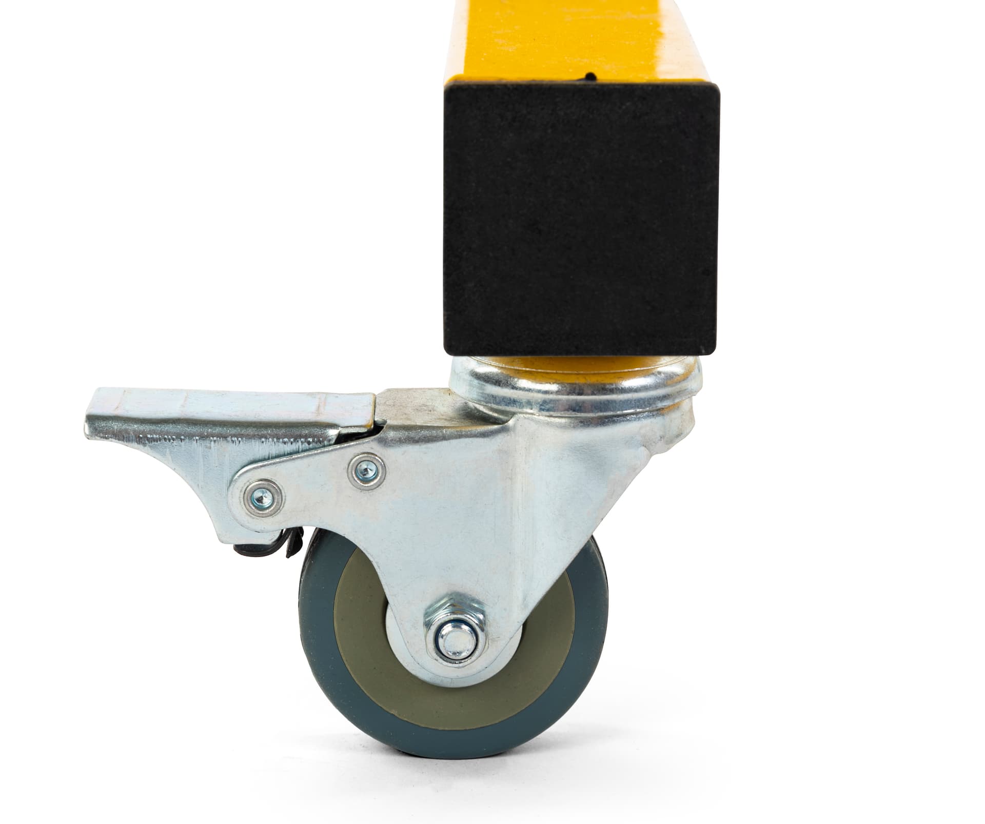 Collapsible security gate with four locking wheels