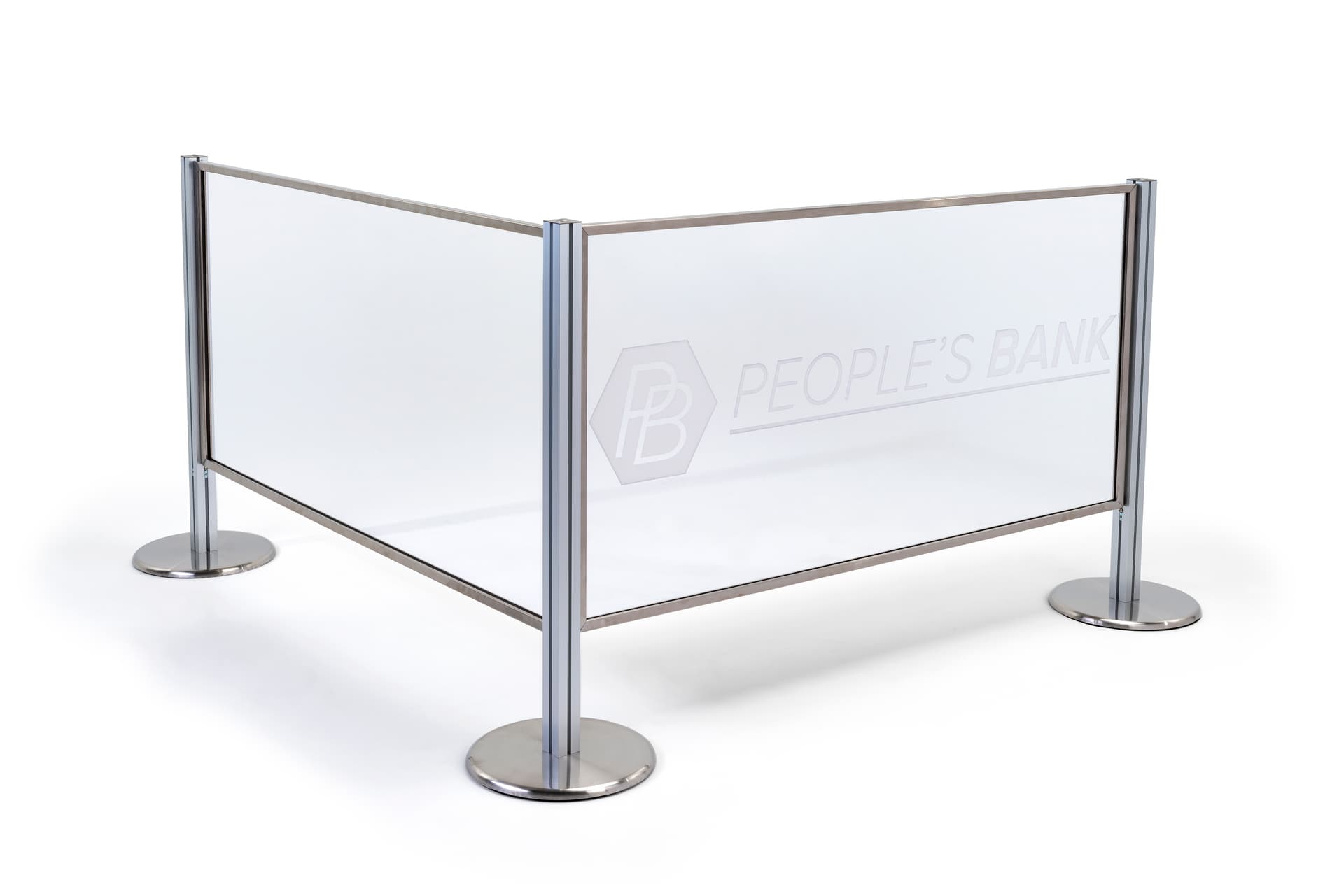 Branded acrylic stanchion panel replaceable insert