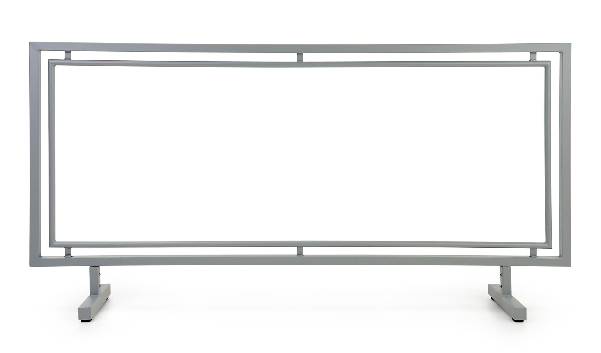 Sidewalk partition with custom graphics has 71.5 inch width frame