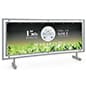 Barrier Sidewalk Sign w/ Custom Printing, Double-Sided, Portable - Black or Silver 