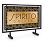 Barrier Sidewalk Sign w/ Custom Printing, Double-Sided, Portable - Black or Silver 