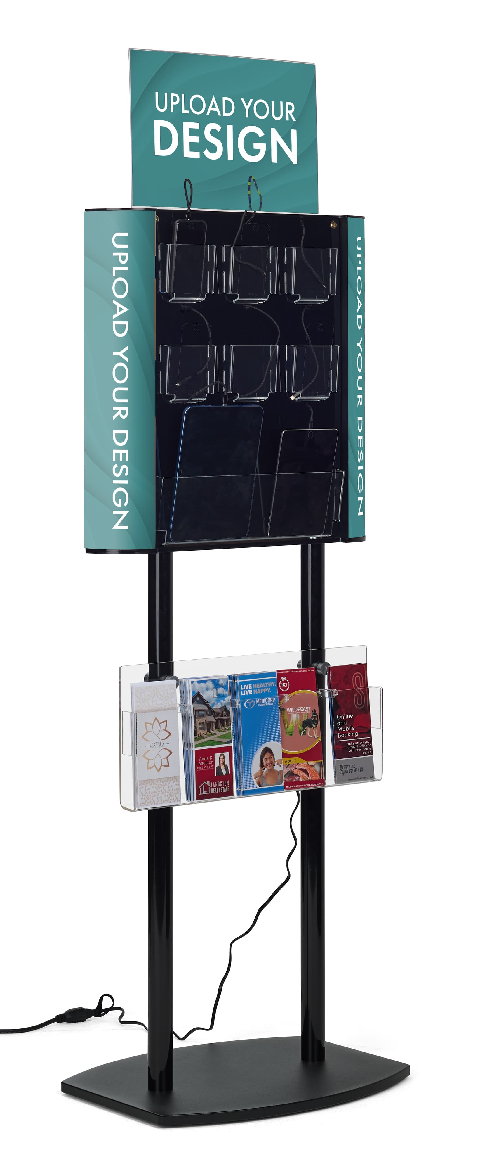 Public charging kiosk holds up to 8 devices 
