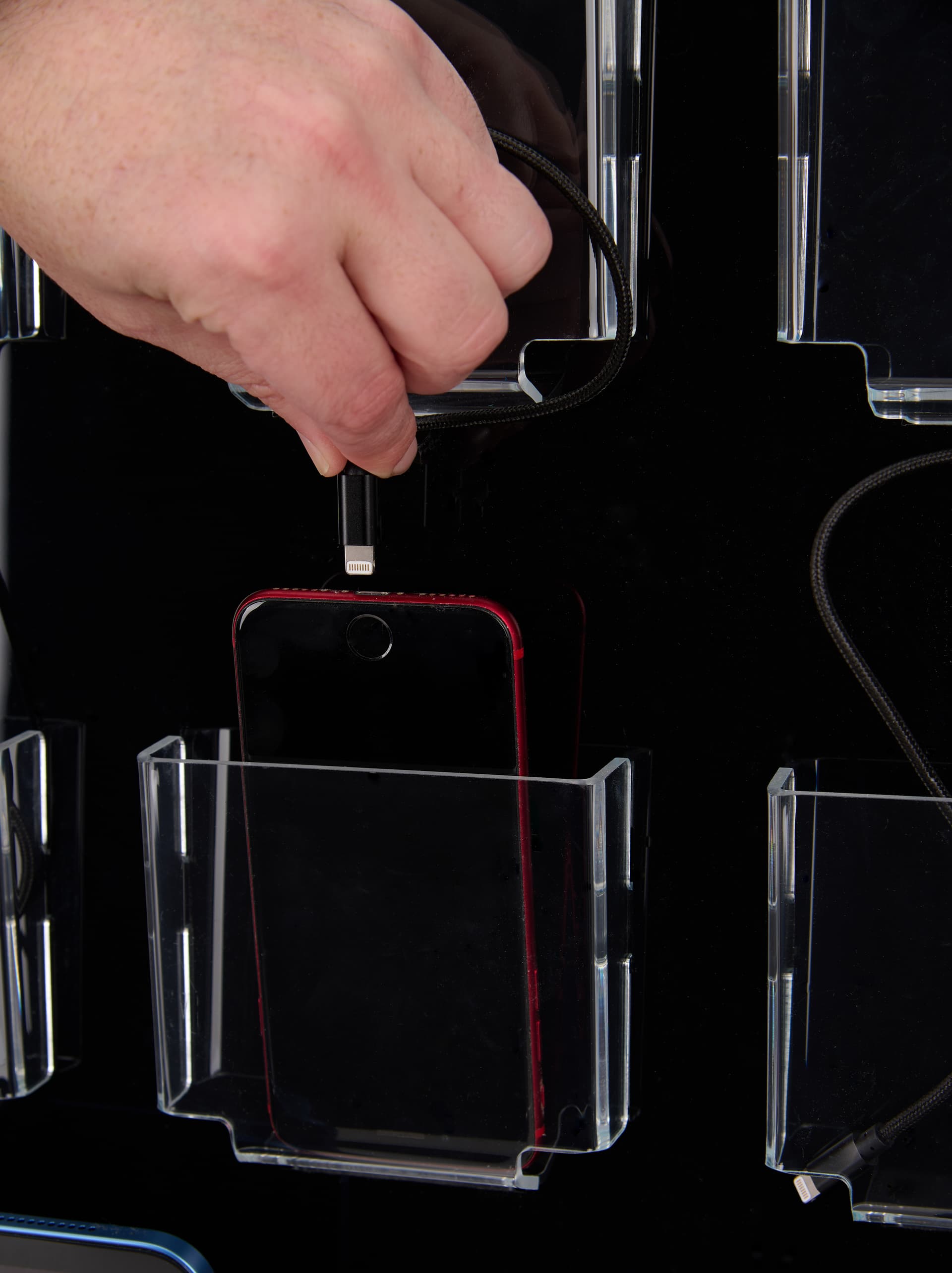 Public charging kiosk is compatible with most mobile devices