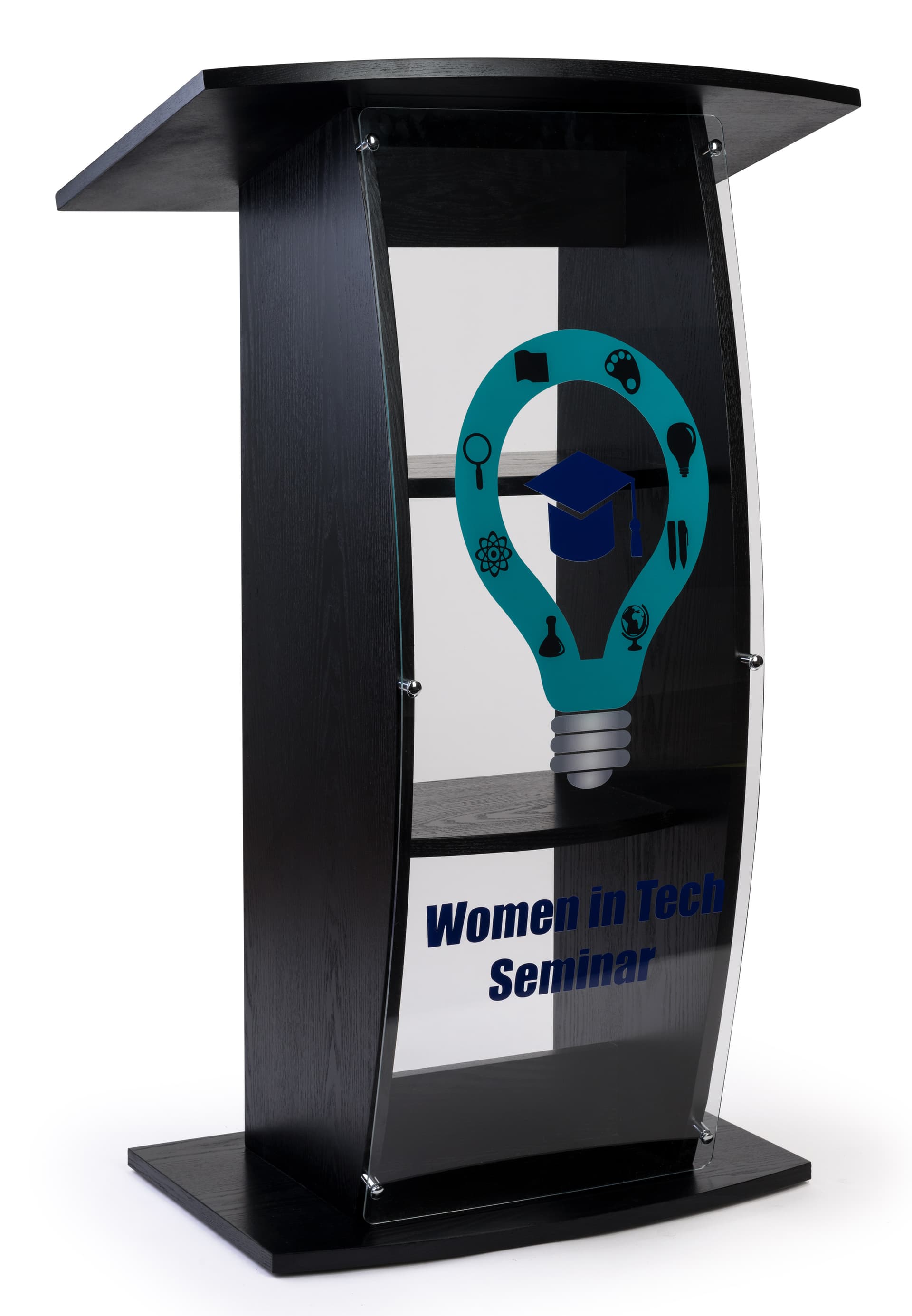 UV printed clear replacement panel for FLCT series lecterns with custom artwork