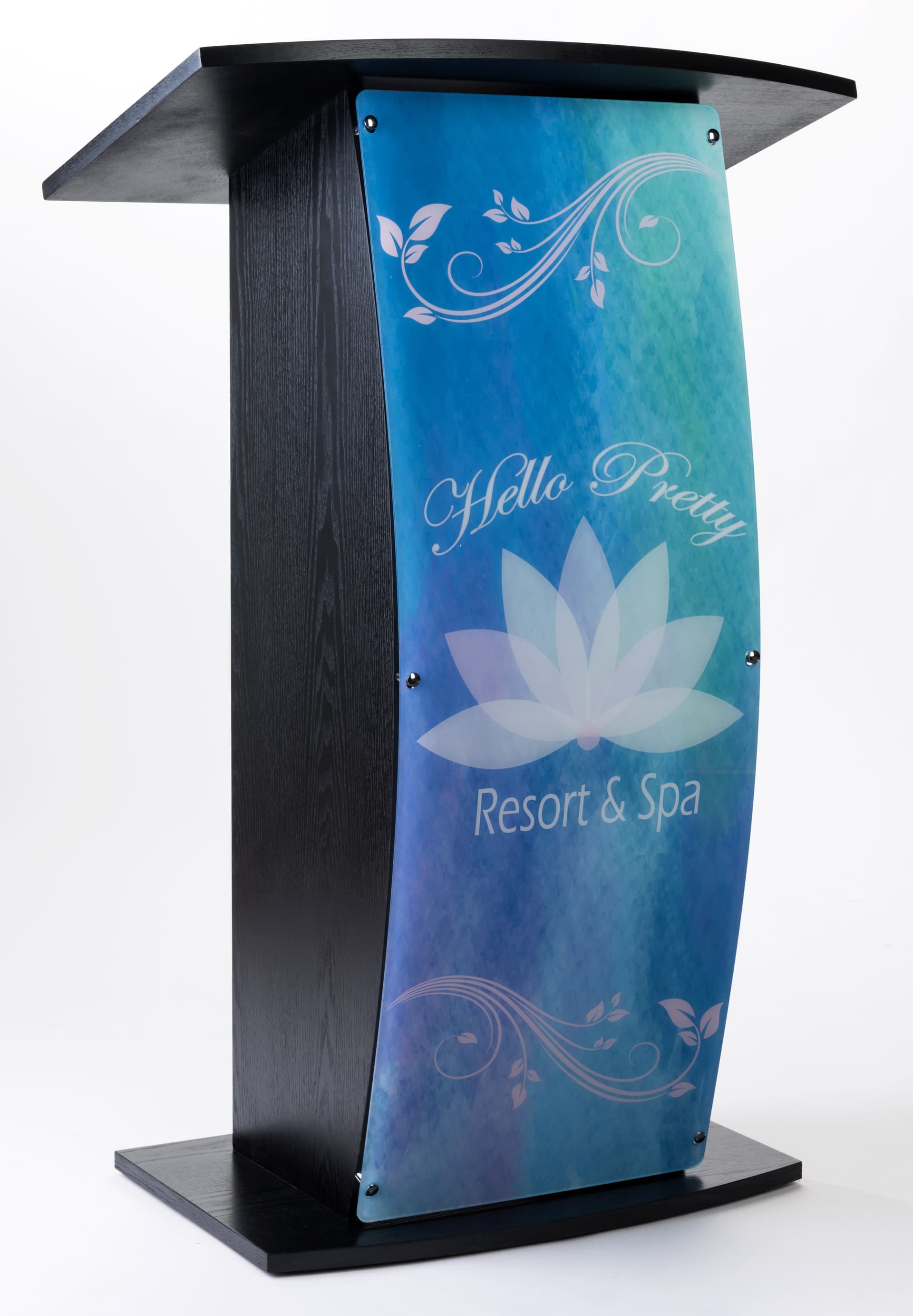 UV printed frosted replacement panel for FLCT series lecterns featuring your own custom artwork