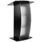 Floor Podium, Curved Frosted Acrylic Panel, 43.5"h
