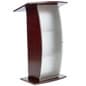 Floor Podium, Curved Frosted Acrylic Panel, 43.5"h
