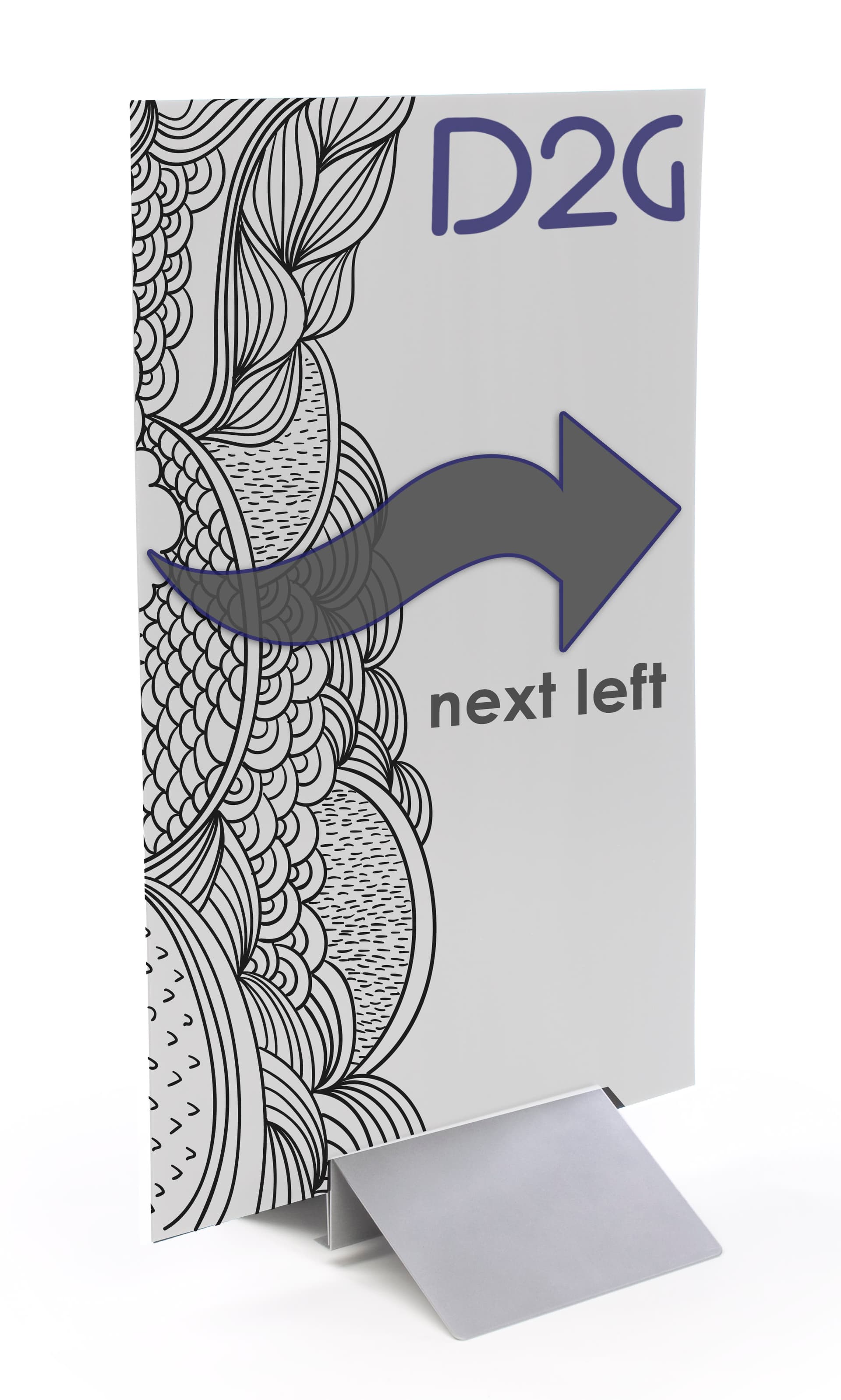 Silver Double Sided Sign Holder for Trade Shows or Conventions