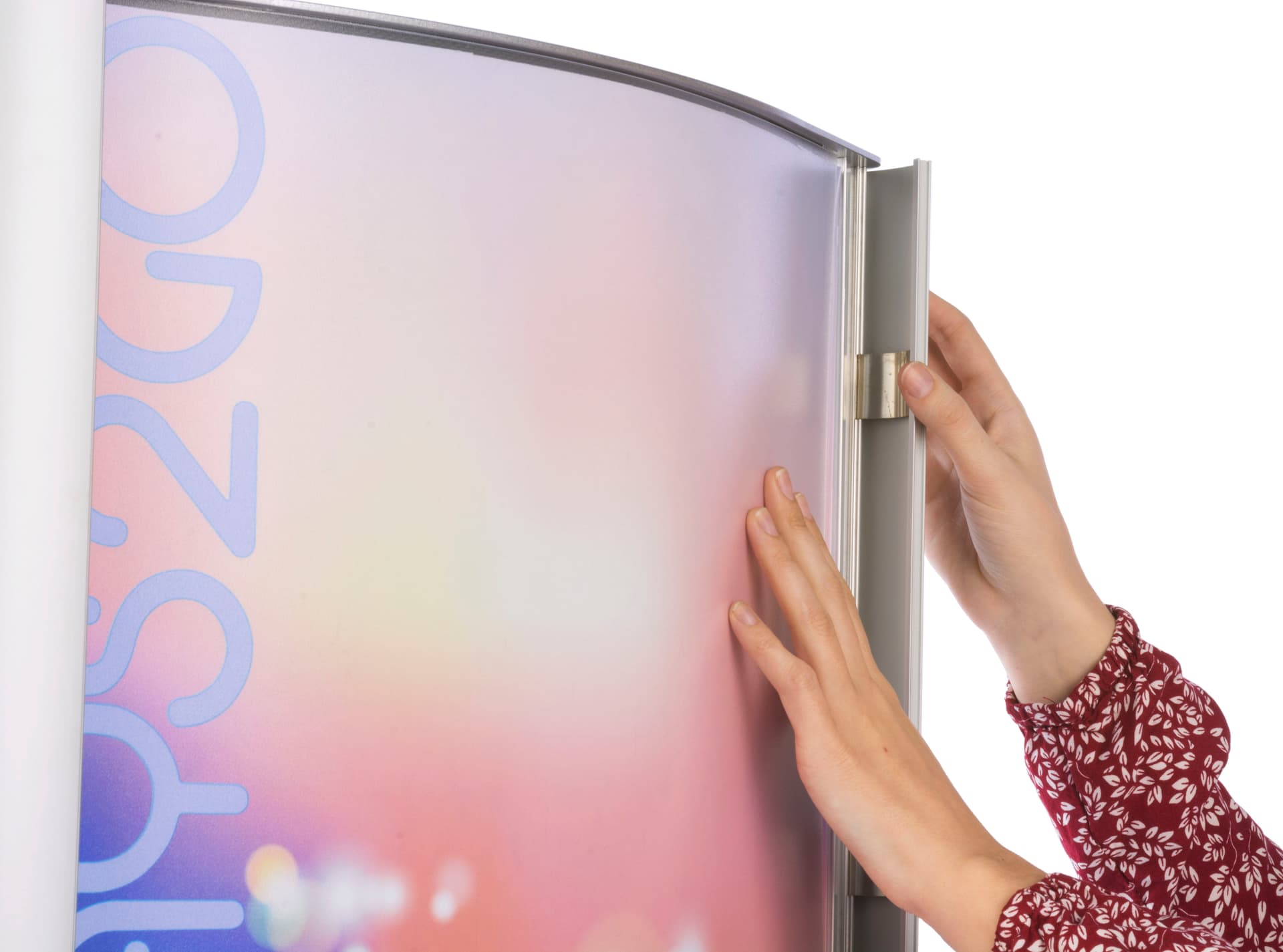 Standing Poster Holder Made of Silver Aluminum