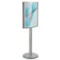 Poster Stand for Floor, Front Loading, Curved Frame, 2 Sided - Silver