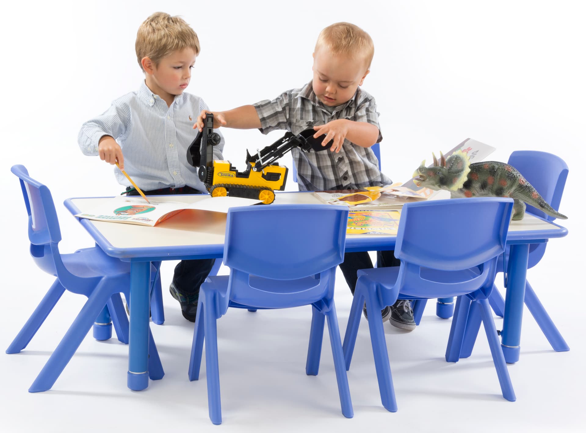 Blue Height Adjustable Kids Table, Chairs Sold Separately