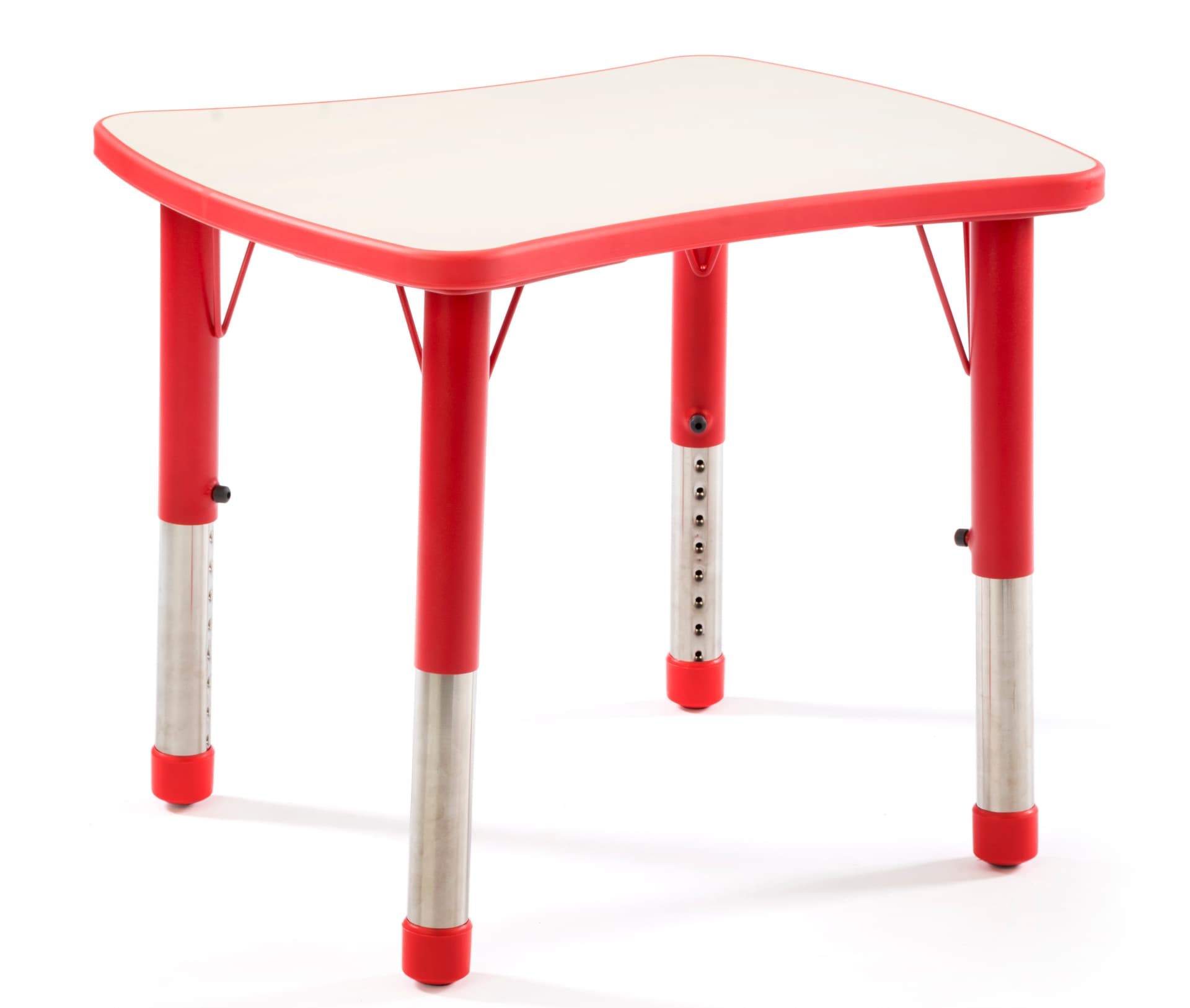 Red Height Adjustable Children’s Table with Rounded Safety Edges